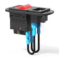 E-T-A Circuit Breakers 3130-FA2A-P7T1-W01Q-X3130-A040001-M-15A Circuit Breakers Single, two and three pole rocker switch/thermal trip free circuit breakers (S-type TO CBE to EN 60934) of compact design for snap-in panel mounting. Available either with protection on one/both/all poles or, in the case of the double