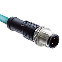 Amphenol LTW MSDS-04BMMM-SL8E04 Sensor Cables / Actuator Cables M12 Circular Metric Connector, D Code, Ethernet EtherCAT, Metal, 4A, 04 pins, Male Connector, Male Contact, Straight, Screw Thread, Overmolded, Length 4000mm, IP68 / IP69K