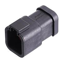Amphenol SINE Systems ATP04-6P-MM01BK Connectors 6-Position Receptacle, Male, with Endcap and Reduced Diameter Seal, Black