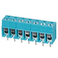 Same Sky (formerly CUI Devices) TB001-500-07BE Fixed Terminal Blocks Terminal block, screw type, 5.00 , horizontal, 7 poles, CUI Blue, slotted screw, PCB mount