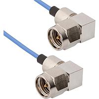 Amphenol SV Microwave MRSMA-047-MRSMA-060 RF Cable Assemblies SMA R/A M to SMA R/A M 6"Cable