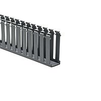 HellermannTyton 181-15420 Wire Ducting & Raceways Slotted Wall Wiring Duct, 1.5" x 4", Non-Adhesive, PVC, Gray, 140ft/Carton