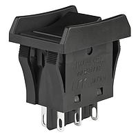 NKK Switches JWM22BAA-A Rocker Switches 10A DPDT ON-ON BLK
