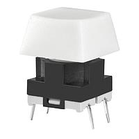 NKK Switches JB15HAP-1B Tactile Switches OFF-(ON) HI OPR FRCE EXT ACT SCLP WHT CAP