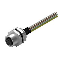 Wurth Elektronik 643362100608 Receptacles WRCIRC M12  Screw  Coding A  Panel + Wires Panel + Wires Metal with Rear Panel Nut PG9 Female connector, polarity 8