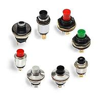 OTTO P8-361211A Pushbutton Switches Faston/ Black Momtry 10A SPST-DB, SPDT-DB