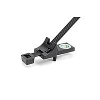 HellermannTyton 156-02482 Cable Ties with Mounts 2-Piece Cable Tie with Screw Mount, Unassembled Set, 15" L, M8 Hole, 120lb, PA66HIRHS, Black, 1000/ctn