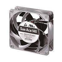 Sanyo Denki 9GV1424P1G001 Axial Axial Fan, 140x140x38mm, 24VDC, Guide Vane, High Performance, Ribless, Tach/PWM