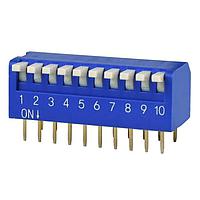 Same Sky (formerly CUI Devices) DS02C-254-2L-10BE DIP Switches 2 12 Positions, Through Hole, 2.54 mm Pitch, Piano Slide Actuator, DIP Switch