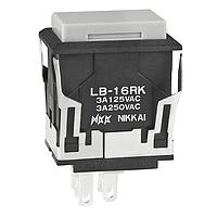 NKK Switches LB16RKW01-H Pushbutton Switches SPDT ON-ON BLACK RECTANGULR GRAY CAP