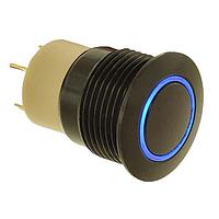 E-Switch PVA6LRE21141 Anti-Vandal 2A 36VDC Off-On Blk Blu LED SLDR