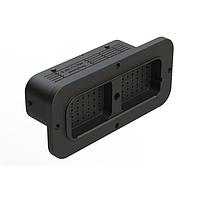 Amphenol SINE Systems ARC12-70PBR Receptacle 70 Position Receptacle, Pin, Contact Size Size 16, Threaded Insert for Jackscrew, Keyed B, Flanged, Reduced Diameter Rear Seal (Green), Black Body, Dustcap Included