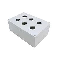 Hammond Manufacturing 1554PB6 Pushbutton Enclosures Pushbutton Enclosure 6 PB x 30.5mm - 9.5 x 6.3 x 3.5in - Polycarbonate - N4X