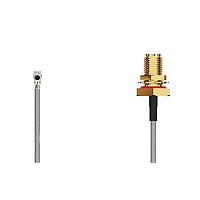 GCT (Global Connector Technology) CAB422RF-0100-A-1 RF Cable Assemblies I-Pex MHF 4L Lck RA Plug2RPSMA STRJck Rvrs plrty R Mt, , 6GHz,100mm 1.37mmBlk