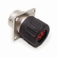 Amphenol SINE Systems RT0W01419PNHEC03 Connectors 19 Position Square Flange Receptacle, 19 Position, Male, Shell Size 14, Silicone Seal, and End Cap with Individual Wire Sealing
