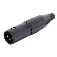 Amphenol Audio AC3MCP Cable Connectors 3 Pole XLR Male Cable Connector Thermoplastic Shell Machined Contacts Black