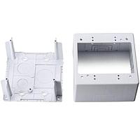 HellermannTyton TSRPW-JBD2 Wire Ducting & Raceways Dual Gang Junction Box, 2.77" Deep, 3-Piece, PVC, White, 1/bg
