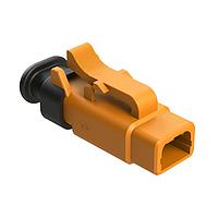 Amphenol SINE Systems ATM06-2S-SR01OR Connectors 2 Position, Plug, Socket, Strain Relief End Cap, Orange Body