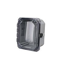 Bud Industries DPH-28708-C NEMA/IP Rated Clear hinged cover IP68 N6P PC Enlc with Adj. panel height (9 x 7 x 5.7)