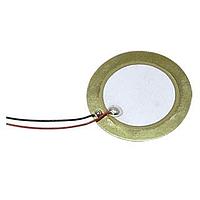 Same Sky (formerly CUI Devices) CPT-2746-L100 Piezoelectric buzzer, 27 mm round, 0.53 mm deep, P, 4.6 kHz, 30 V, 100mm wire leads, no driving circuit