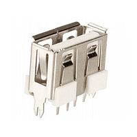 Kycon KUSBVLPX-AS1N-B USB Type A Connectors LOW PROFILE VERT MNT USB A TH CONT BLK