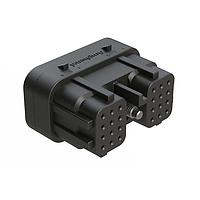 Amphenol SINE Systems ARC26-24SD Automotive Connectors 24 Position Plug, Size 20 Socket Contacts, Jackscrew, Bonded Front Seal, Keyed D, Black