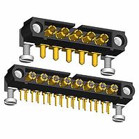 Harwin M80-5000000M5-12-333-00-000 Power to the Board 12 Pos. Male SIL Horizontal Throughboard Conn. Jackscrews