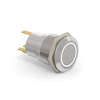 Alcoswitch - TE Connectivity 2-2213764-4 Pushbutton Switches AV19 SPL 0.4VA FIX RING LED WHITE 24V