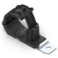 HellermannTyton 151-03043 Cable Mounting & Accessories Ratchet P-Clamp, 1.42 - 2.0" Bundle Dia, 180  Short, 0.26" Hole Dia, PA66HIRHSUV/ST/ZN, Black, 20/bag