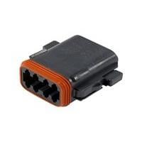 DEUTSCH - TE Connectivity DT06-08SA-CE10 8-Way 8P DT PLUG ASM, BLK E SEAL, ENH SL RET.