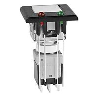 NKK Switches EB2061-B-J23ACF Standard Switches ON(ON) WHT CAP BLACK BZL RED/GRN LEDS 3A