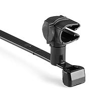 HellermannTyton 156-02240 Standard Cable Ties MOC Clip, 6 mm, Assembled to T50SVC Swivel Tie, PA66HIRHSUV, Black, 2000/ctn