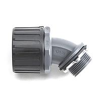 HellermannTyton 166-90865 Elbow, 45 Degree HelaGuard Non-Metallic Ultra IP68 Fitting, 45-Degree Elbow, 0.50" NPT Thread, 0.50" Dia., PA66, Black, 50/Box