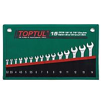 TOPTUL GRAJ1501 15°&75° Double  Open End Wrench Set (15 pcs)