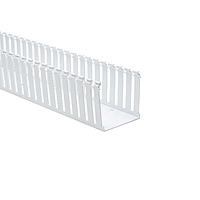 HellermannTyton 181-44030 Slotted Wall Wiring Duct Slotted Wall Wiring Duct, 4" x 4", Non-Adhesive, PVC, White, 30ft/Box