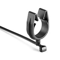 HellermannTyton 156-02259 Standard Cable Ties MOC Clip, 22 mm Transverse, Assembled to T50SVC Swivel Tie, PA66HIRHSUV, Black, 1000/bg