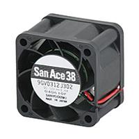 Sanyo Denki 9GV0312J3021 Axial DC Axial Fan, 38x38x28mm, 12VDC, Guide Vane, Ribless