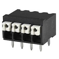 Same Sky (formerly CUI Devices) TBLH10-350-04BK Fixed Terminal Blocks Terminal block, screwless, High Temp, 3.5, Horizontal, 4, Black w Gray Button