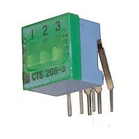 CTS Electronic Components 206-3RAST DIP Switches SPST Right Angle 3 switch sections