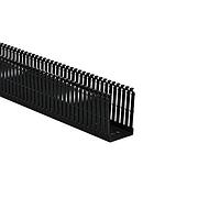 HellermannTyton 181-00609 High Density Slotted Wall Wiring Duct High Density Slotted Wall Wiring Duct, 2" x 3", Non-Adhesive, PVC, Black, 120ft/Carton
