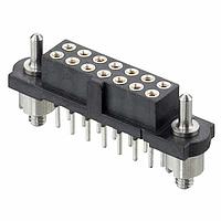 Harwin M80-4T12642F3 Power to the Board 13+13 Pos. Female DIL Vertical Throughboard Conn. Guide Pin