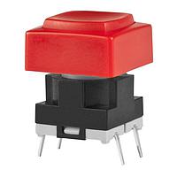 NKK Switches JB15HAP-4CC Tactile Switches SPST OFF-(ON) RED