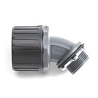 HellermannTyton 166-90867 Elbow, 45 Degree HelaGuard Non-Metallic Ultra IP68 Fitting, 45-Degree Elbow, 1.0" NPT Thread, 1.0" Dia., PA66, Black, 50/Box