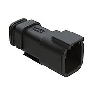Amphenol SINE Systems ATM04-6P-SR01BK Connectors 6-Way Receptacle, Pin, Strain Relief End Cap, Black Body