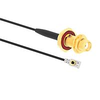 Amphenol RF 095-902-585-200 RF Cable Assemblies RF Connector MHF I LK Right Angle Plug to SMA Straight Jack Bulkhead Rear Mount IP67 1.13 mm 50 Ohm 200 mm