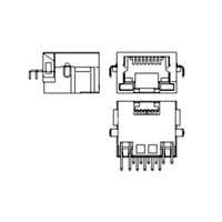 AMP Connectors - TE Connectivity 1-1775399-8 Headers & Wire Housings MOD JACK, RJ45, GRAY, REEL, 50u" AU