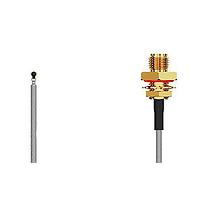 GCT (Global Connector Technology) CAB427RF-0150-A-1 RF Cable Assemblies I-Pex MHF 5L RA Plug2SMA STRJck F Mt, IP67/68, 3GHz,150mm, 1.13mm grey