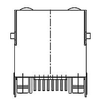 Adam Tech MTJ-88DX1-FSQ-LD Modular RJ45 MODULAR JACK, DIP, TOP ENTR