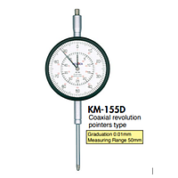 TECLOCK KM-155Df Long Stroke Dial Indicator (50mm/0.01mm; Flat back)