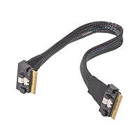 Molex 207370-1001 SAS Cable SAS 4.0, Strt Plug-to-Rt-Angle Plug, 4x (38 Crcts), 32 AWG, 0.30m
